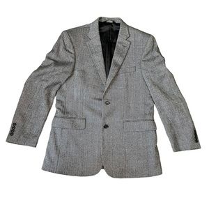 Men's Black and White chevron 100% wool Jos‎ A Bank's Sport coat 2 button 40R